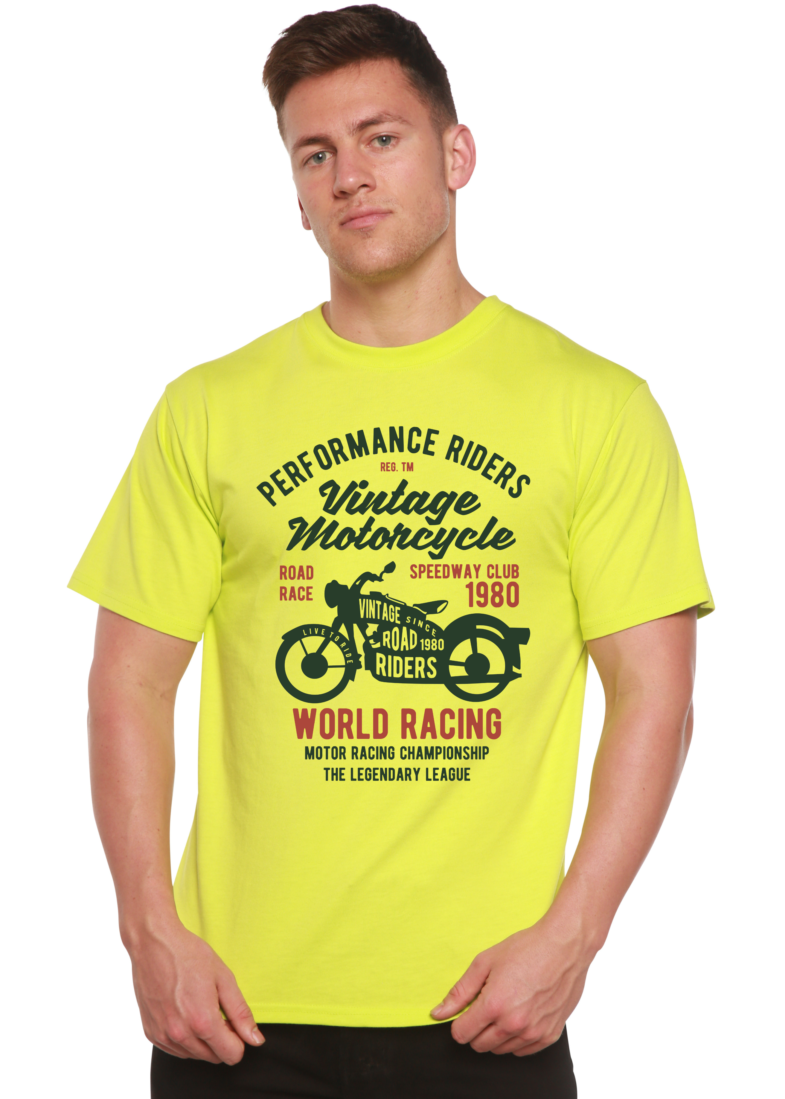 Vintage Motorcycle Spun Bamboo® Men's Bamboo Viscose/Organic Cotton Short Sleeve Graphic T-Shirt