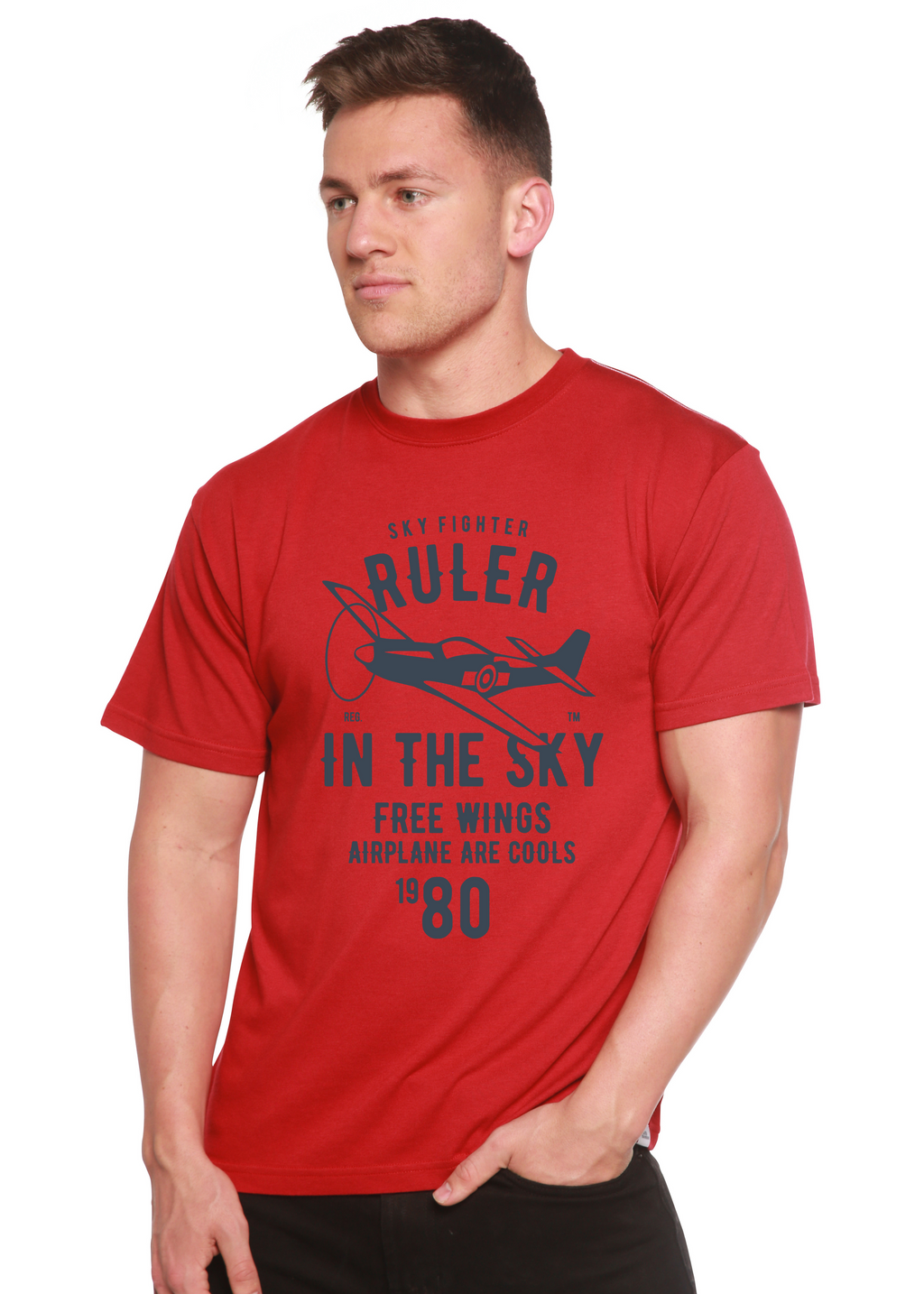 Ruler In The Sky Spun Bamboo® Men's Bamboo Viscose/Organic Cotton Short Sleeve Graphic T-Shirt