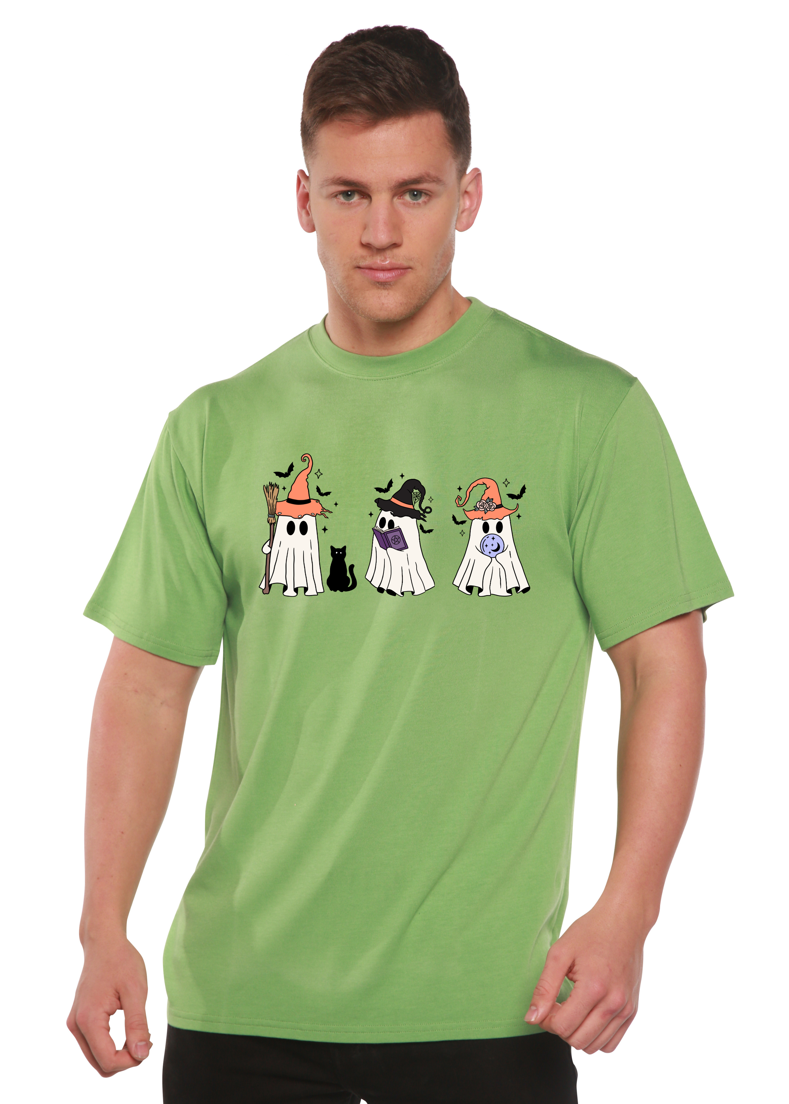 Halloween Boo Men's Bamboo Viscose/Organic Cotton Short Sleeve Graphic T-Shirt