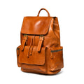 Vortex Leather Backpack: Tan Brown