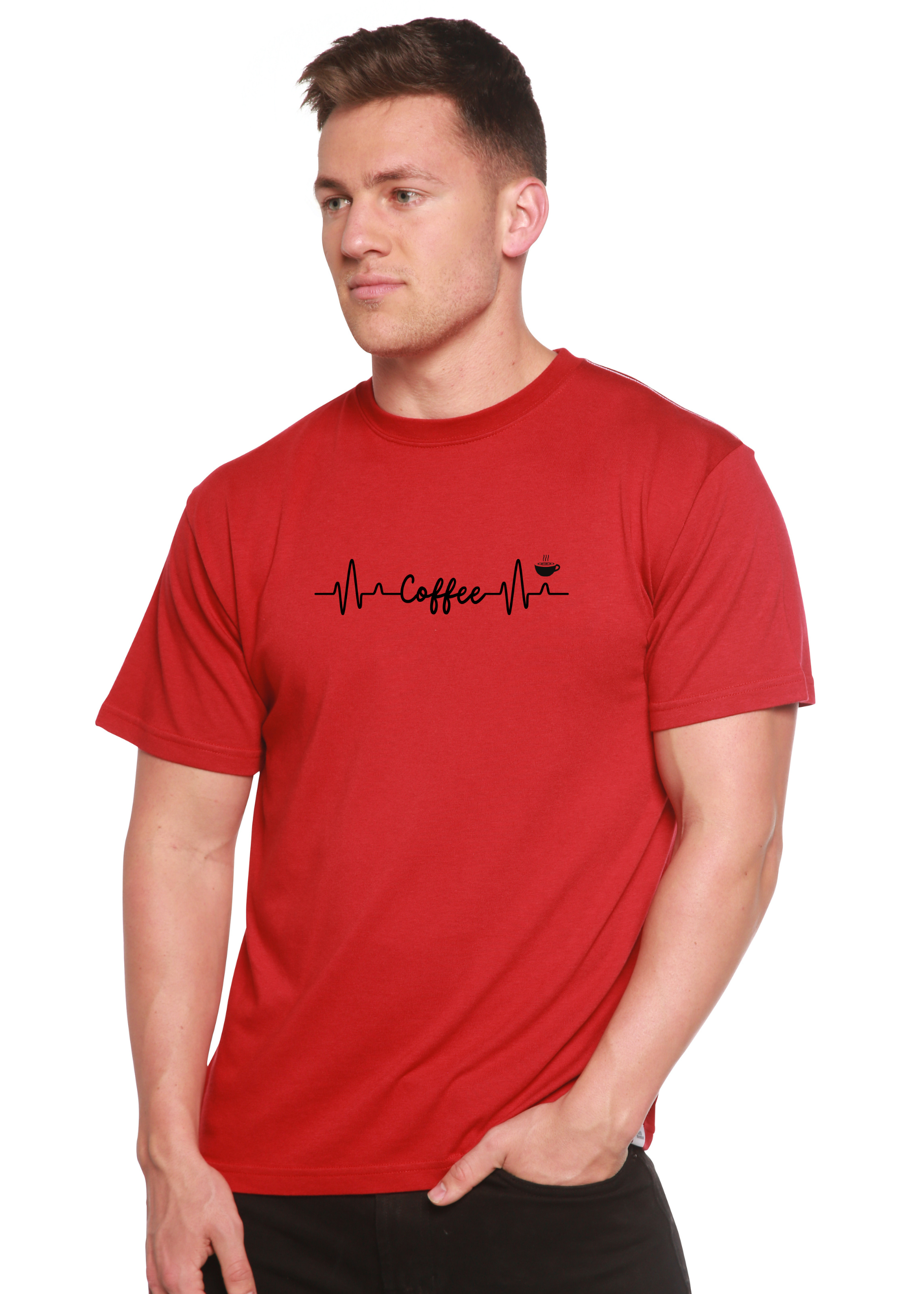 Heartbeat Coffee Unisex Bamboo/Cotton Graphic T-Shirt