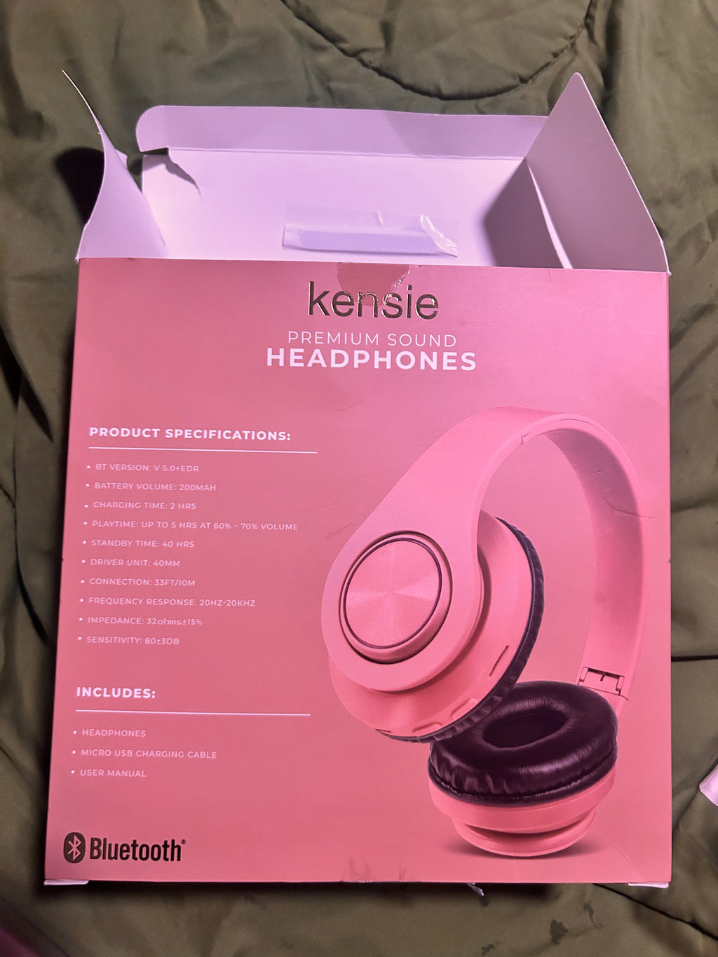Kensie Premium Sound Bluetooth Headphones - Pink (Used)