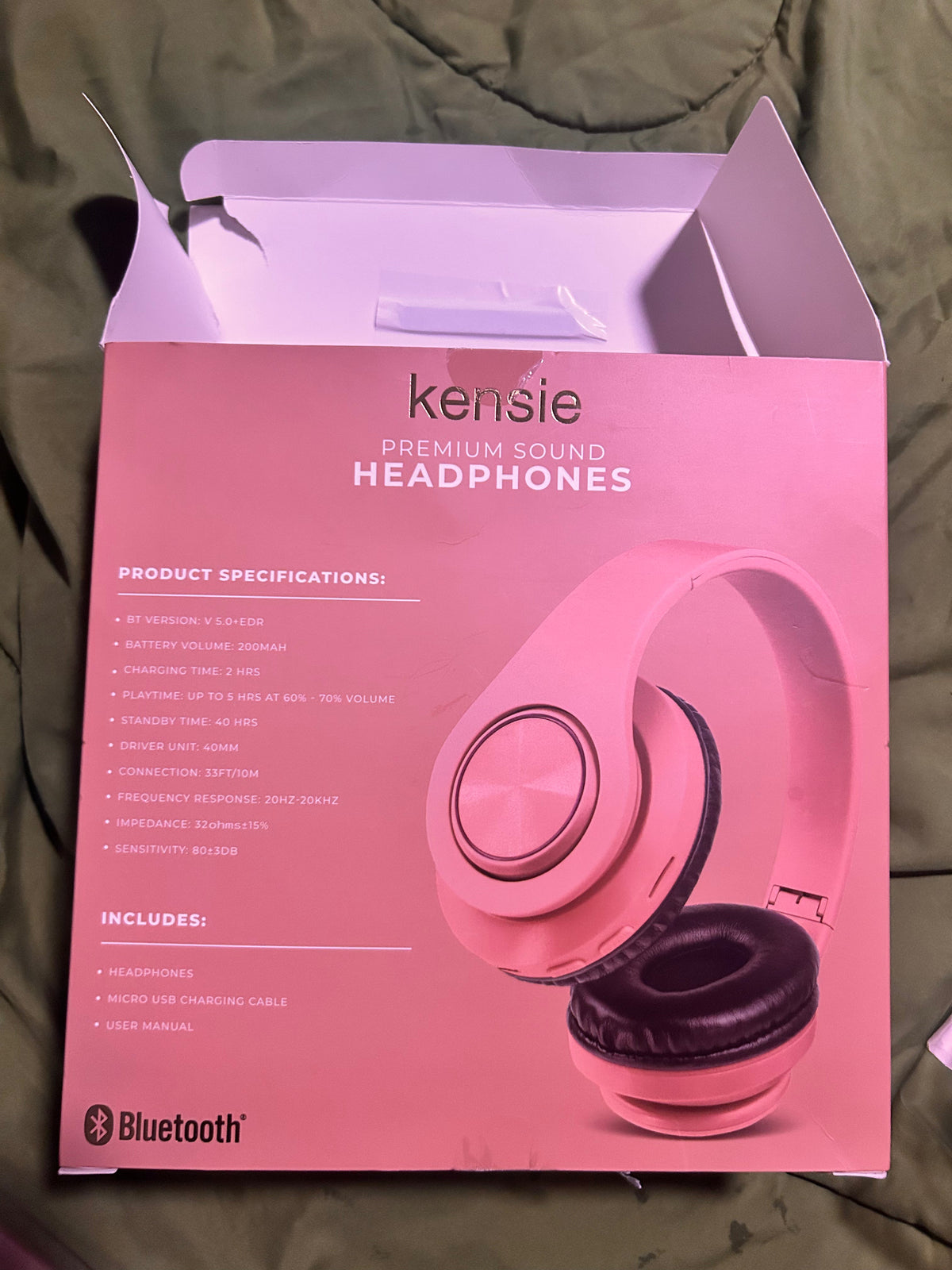 Kensie Premium Sound Bluetooth Headphones - Pink (Used)