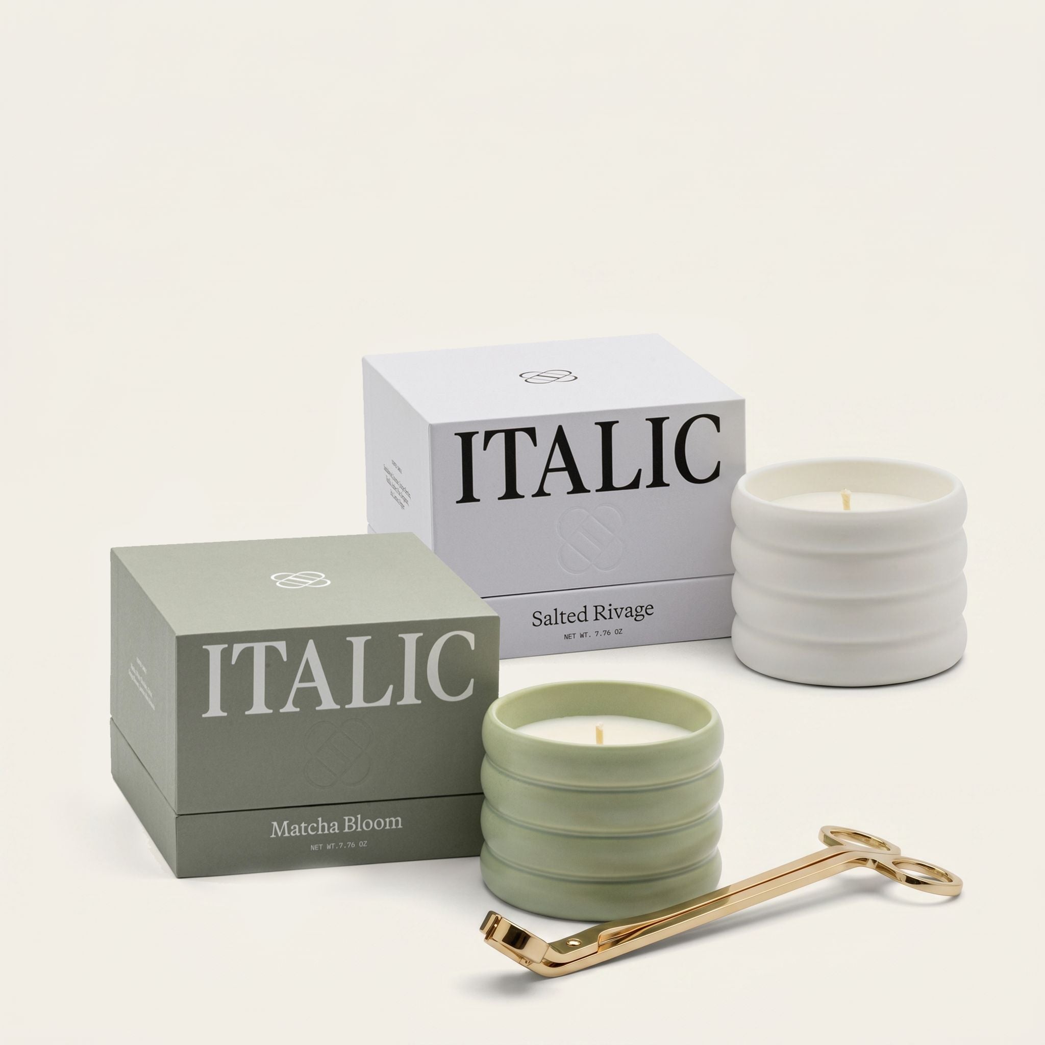 Soy Wax Ceramic Candle & Wick Trimmer Set