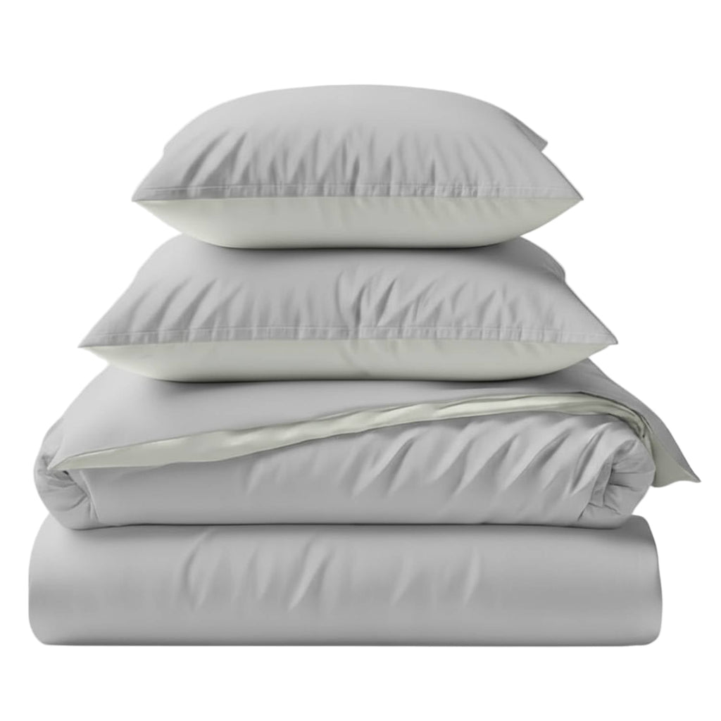 Two-Tone Bamboo Viscose Duvet Cover + 2 Shams Set