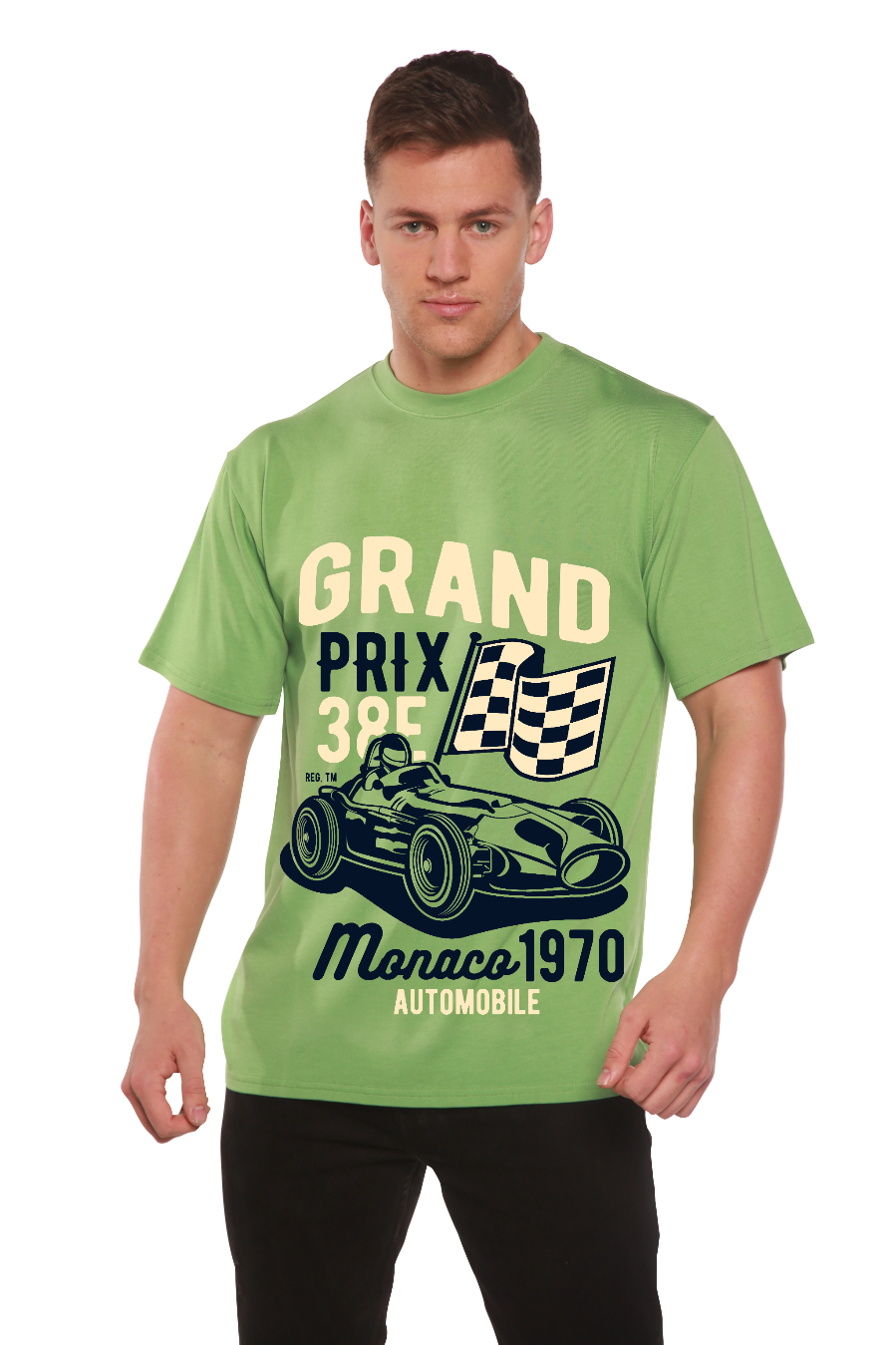 Grand Prix Men's Bamboo Viscose/Organic Cotton Short Sleeve Graphic T-Shirt