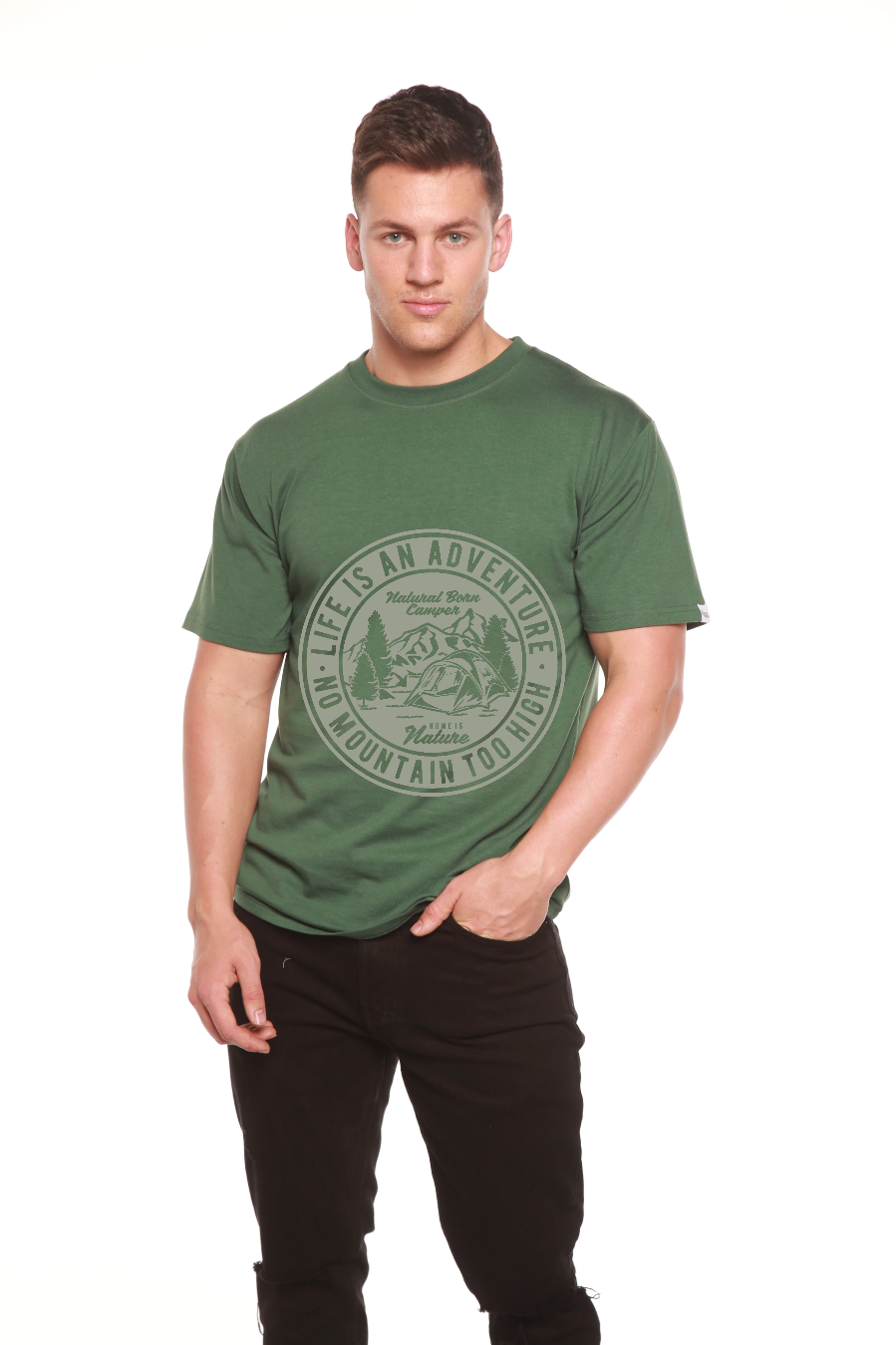 Life Is An Adventure Men's Bamboo Viscose/Organic Cotton Short Sleeve Graphic T-Shirt