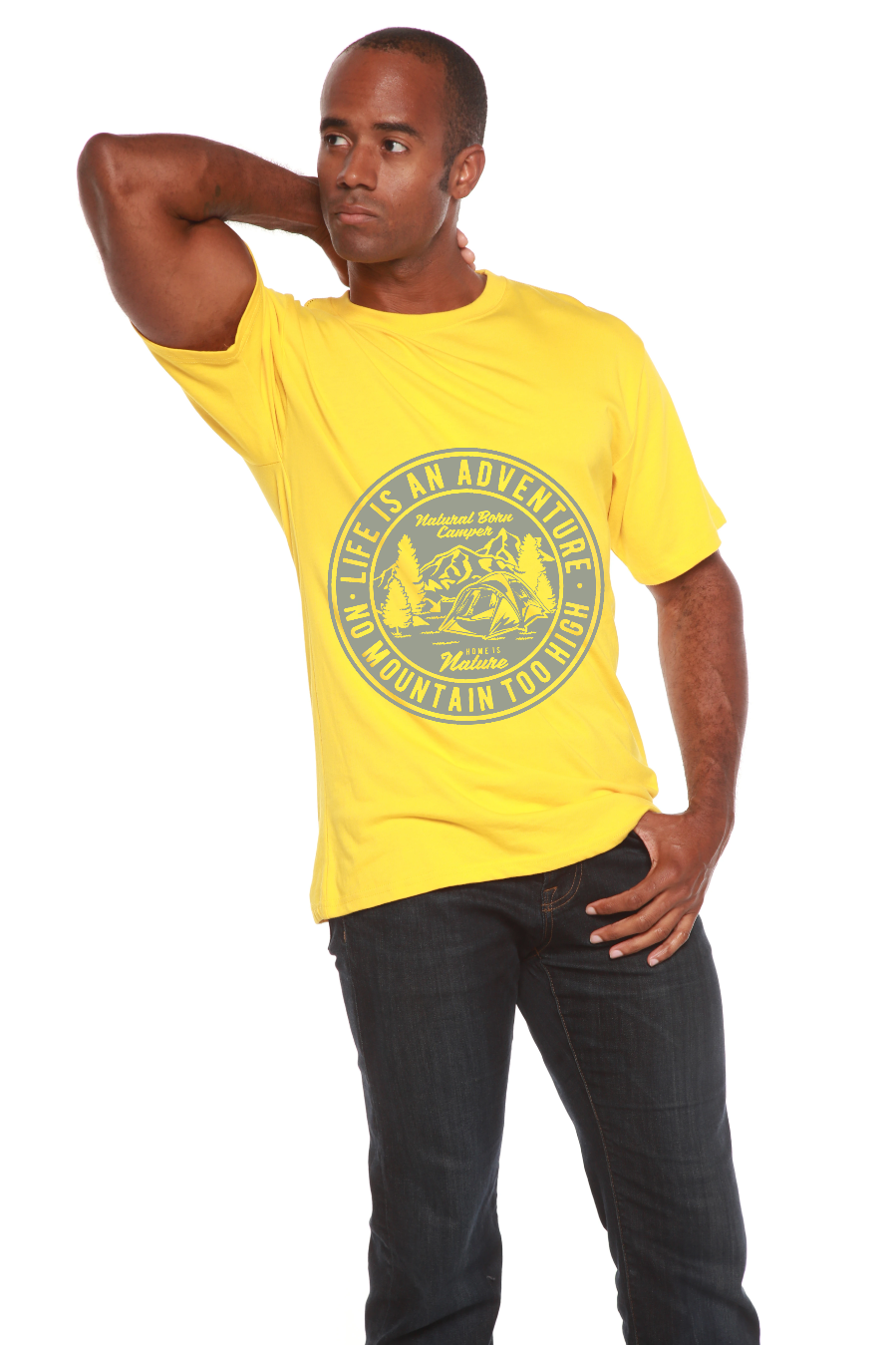 Life Is An Adventure Men's Bamboo Viscose/Organic Cotton Short Sleeve Graphic T-Shirt