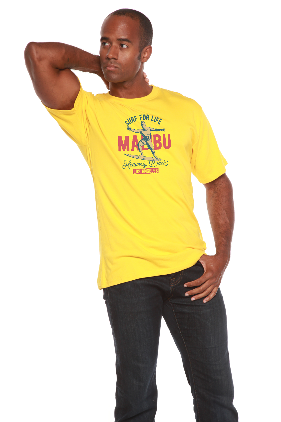 MALIBU Men's Bamboo Viscose/Organic Cotton Short Sleeve Graphic T-Shirt