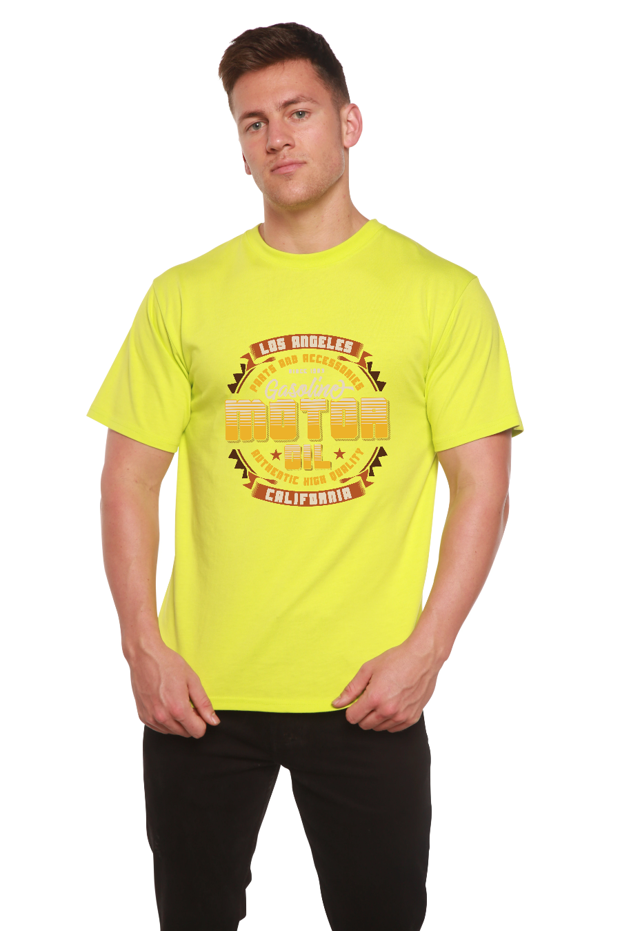 Motor oil Men's Bamboo Viscose/Organic Cotton Short Sleeve Graphic T-Shirt