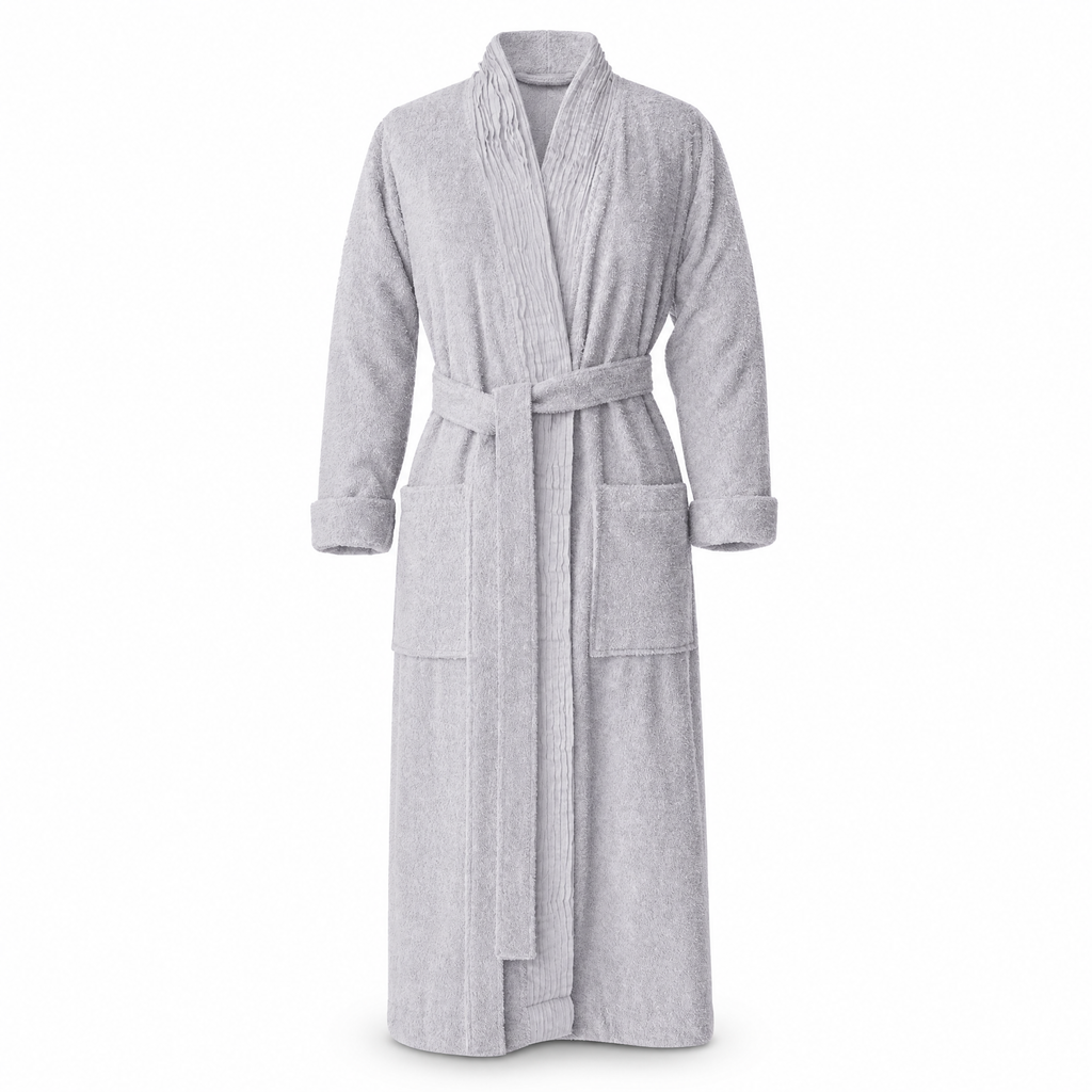 Turkish Cotton Terry Cloth Pleated Bathrobe